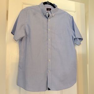 UNTUCKit size Large Classic Hillstowe Short Sleeve Shirt Blue 100% Cotton